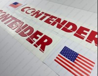 Contender Boat Logo Raised Domed 3D Decals 32" x 3.6" 2pcs.